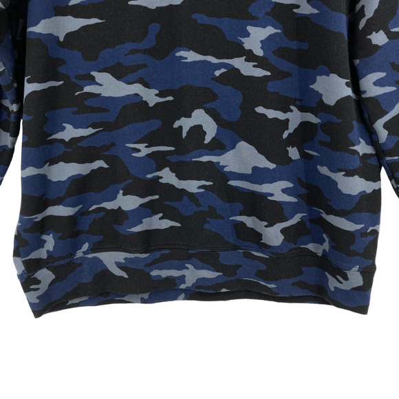 Athleta Sweatshirt Womens Large Blue Camouflage Long Sleeve Crew Neck Pullover - Picture 4 of 11